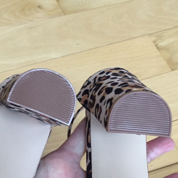 LULUS Leopard Print Chunky Open Toe Heels. Women’s size 8.5 - Picture 11 of 14